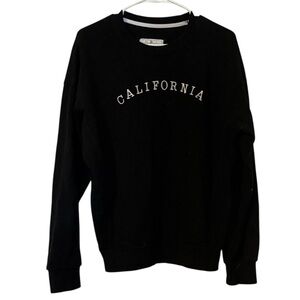 Reflex Black Crewneck Sweater with California Print Size Medium